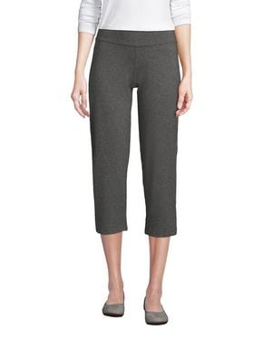 Lands' End Starfish Mid Rise Pull On Crop Pants - Gray