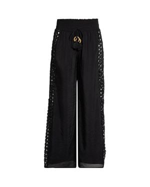 Elan Wide Leg Cover-Up Pants - Black