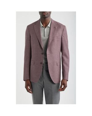 Jack Victor Mcallen Micro Houndstooth Wool & Silk Blend Sport Coat - Brown