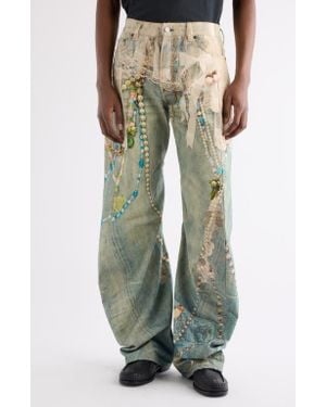 Acne Studios 2006M Relaxed Fit Trompe L'Oeil Jeans - Green