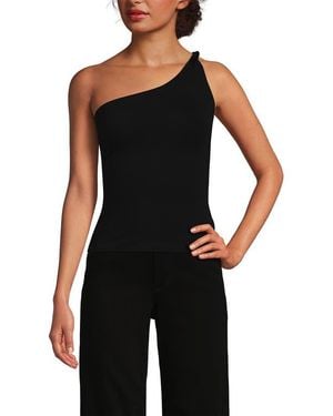 Lands' End Slender One Shoulder Top - Black