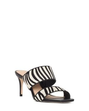 Cinq À Sept Sutton Zebra Haircalf Slide Sandal - White