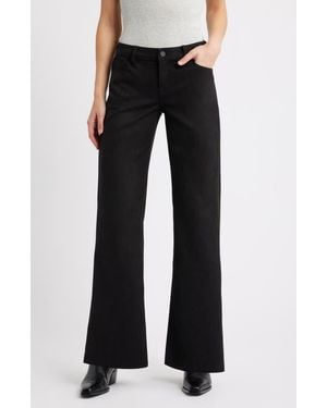 Hidden Jeans Faux Suede Comfort Flare Pants - Black