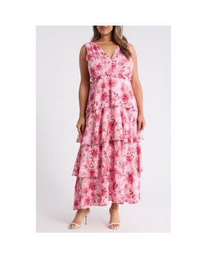 Chelsea28 Tiered Ruffle Maxi Dress - Pink
