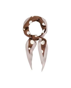 Lost Pattern Retro Polka Silk Diamond Neckerchief - Brown