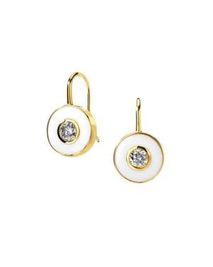 Syna Enamel Disc Earrings - Metallic