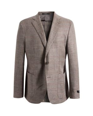 Vince Icon Relaxed Fit Mélange Cotton & Silk Blend Sport Coat - Brown