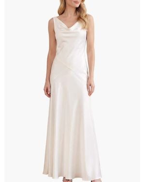 Needle & Thread Evangeline Satin Cowl Neck Gown - White
