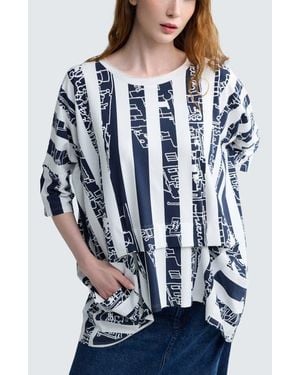 Luukaa Emryn Striped Jersey Tunic - Blue