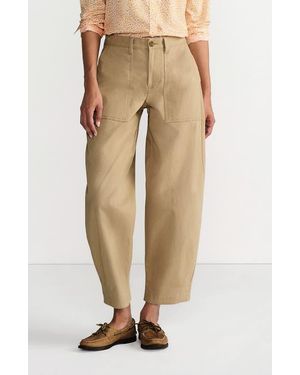 Lands' End High Rise Barrel Leg Chino Pants - Natural
