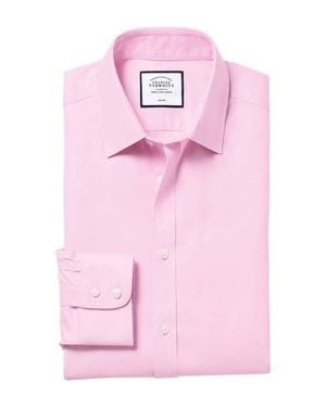 Charles Tyrwhitt Non-Iron Twill Slim Fit Shirt Single Cuff - Pink
