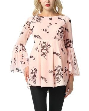 Kimi + Kai Gesa Maternity/Nursing Floral Print Blouse - Pink