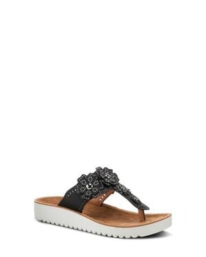 Flexus by Spring Step Bayview Floral Appliquè Sandal - Black