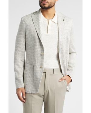 Jack Victor Hampton Houndstooth Knit Linen Blend Sport Coat - Gray