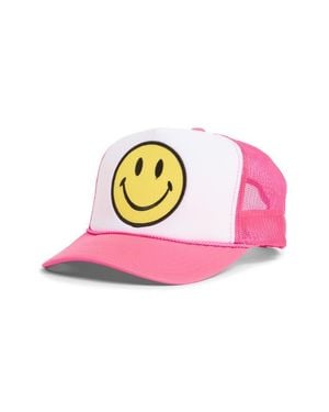 Aviator Nation Smiley Baseball Cap - Pink