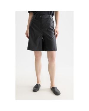 Scotch & Soda High Waist Faux Leather Shorts - Black