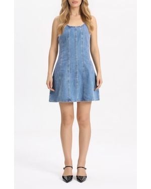 Bayeas Denim Pinafore Dress - Blue