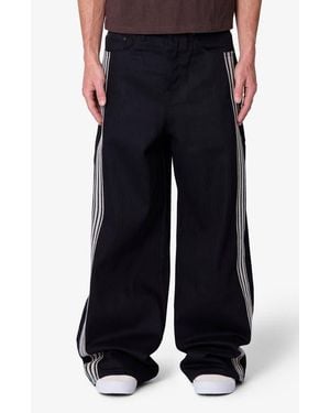 MNML Rave Side Stripe Relaxed Leg Jeans - Black