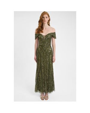 Beauut Embellished Sequin Gown - Green