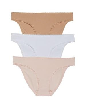 On Gossamer 3-Pack Cotton Hip Bikinis - White