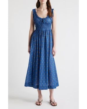 Doen Emmaretta Sleeveless Tie Waist Maxi Dress - Blue