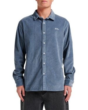 Quiksilver Cotton Corduroy Button-Up Overshirt - Blue