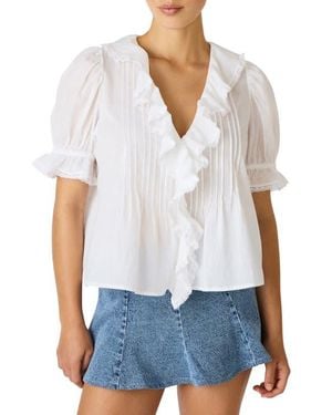 Steve Madden Lyric Ruffle Top - White