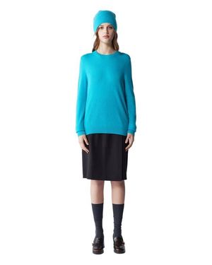 GOBI Mongolian Cashmere 99 Cashmere Hat & Sweater Set - Blue