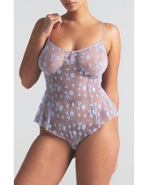 Skims Intimates Lace Teddy - Purple