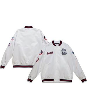 Mitchell & Ness St. Louis Cardinals City Collection Satin Full-Snap Varsity Jacket - Gray