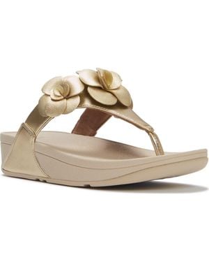 Fitflop Lulu Flower Toe-Post Sandals - Metallic