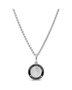 Mr Lowe by Sheryl Lowe Mr Lowe St Christopher Enamel Pendant On Wheat Chain Necklace - Metallic