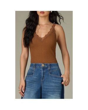 Wit & Wisdom Lace Trim Rib Camisole - Blue