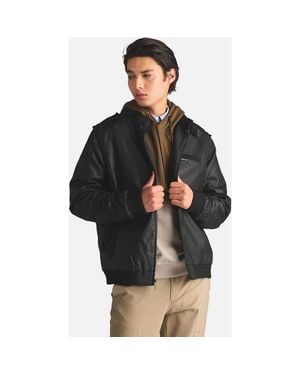 Members Only Faux Leather Iconic Racer Jacket - Black