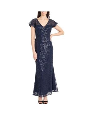Maggy London Sequin Mermaid Gown - Blue