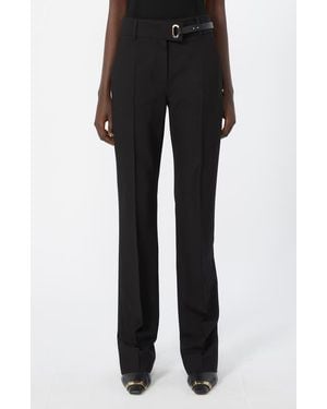 Sportmax Zip Cuff Stretch Twill Straight Leg Pants - Black