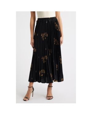 NIKKI LUND Alessandra Pleated Midi Skirt - Black
