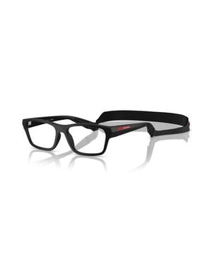 Prada Linea Rossa 56Mm Rectangle Optical Glasses - Black