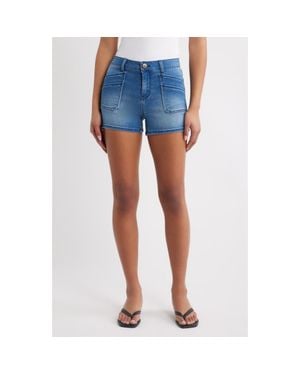1822 Denim Butter Front Pocket Shorts - Blue