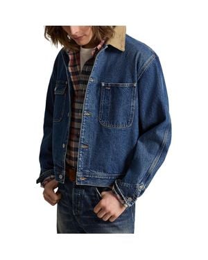 Polo Ralph Lauren Corduroy Collar Denim Trucker Jacket - Blue