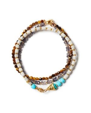 Chan Luu Set Of 3 Semiprecous Stone Bracelets - Metallic