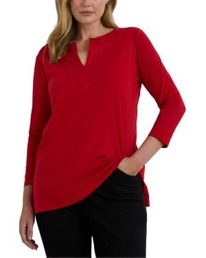 Ralph Lauren Krystol Split Neck Tunic - Red