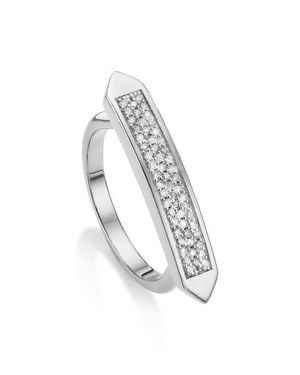 Monica Vinader Baja Skinny Diamond Stacking Ring - White