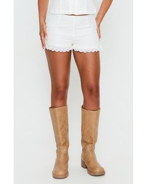Princess Polly Caily Eyelet Frill Shorts - White