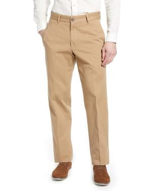 Berle Charleston Khakis Flat Front Chino Pants - Natural