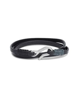 Caputo & Co. Leather Triple Wrap Bracelet - Black