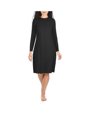 Memoi Bonded Long Sleeve Slip - Black