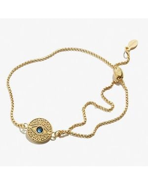 ALEX AND ANI Evil Eye Crystal Pull Chain Bracelet - Metallic