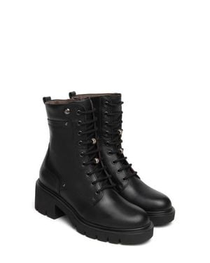 Nero Giardini Block Heel Combat Boot - Black