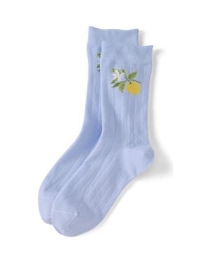 Lands' End 1-Pack Novelty Crew Socks - Blue